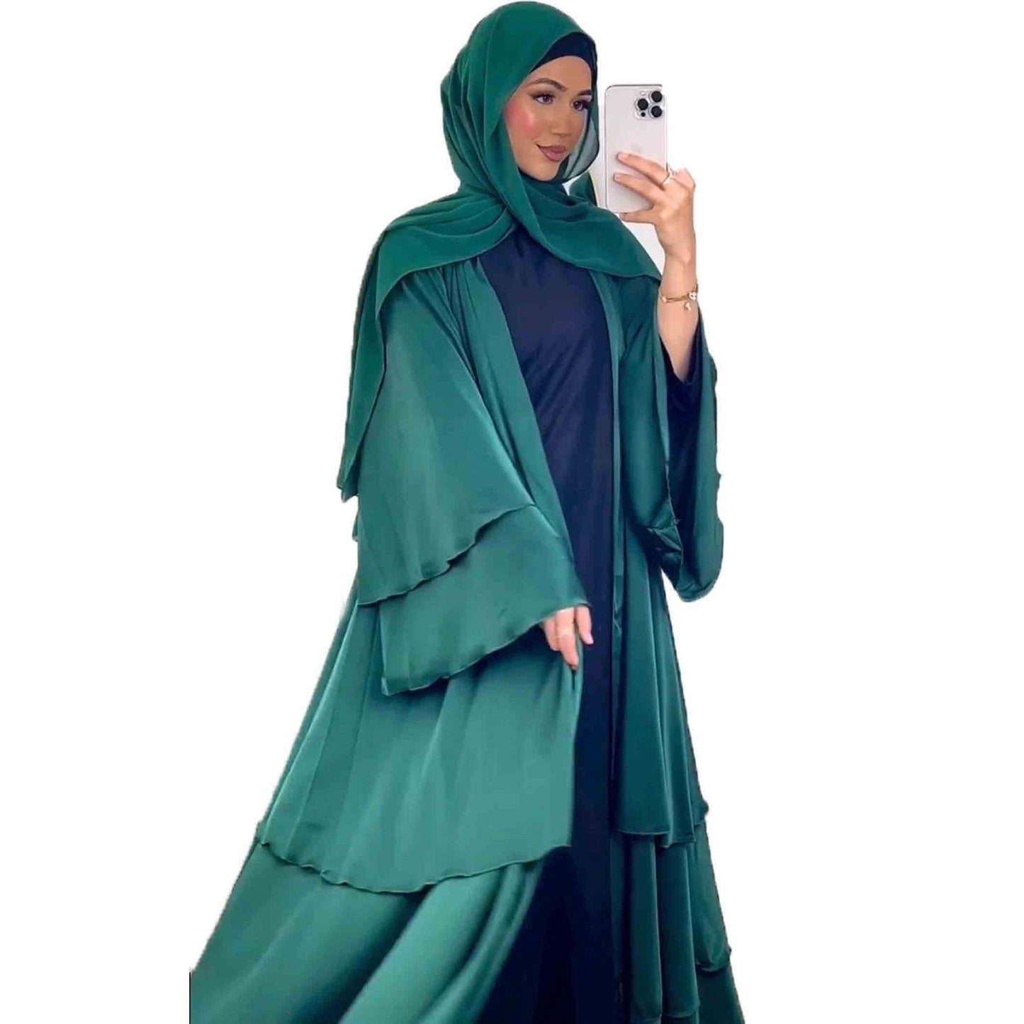 Modest Muslim Abaya Robe - Solid Color Long Dress