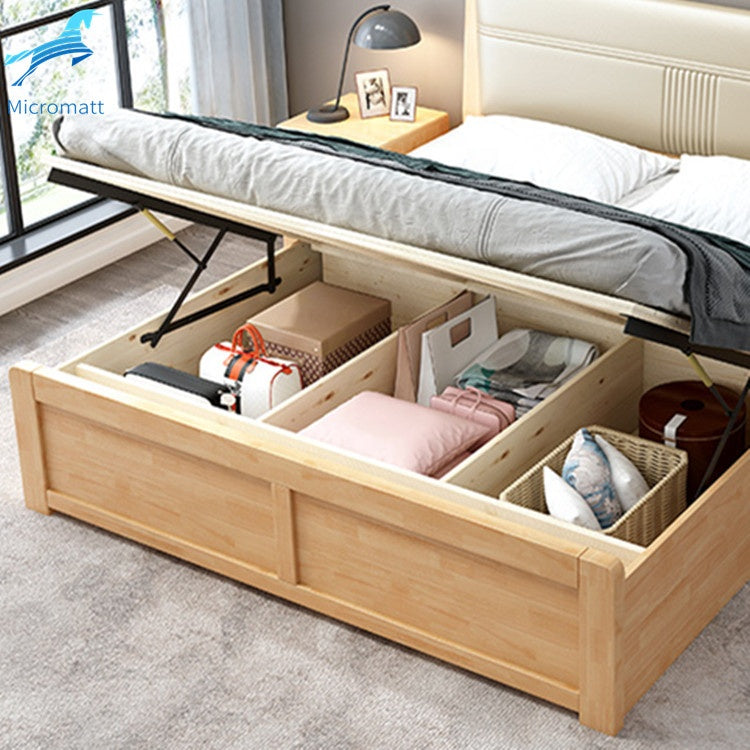 Bedroom Set Furniture Frame Queen Size Modern Luxury Wood Double Bed