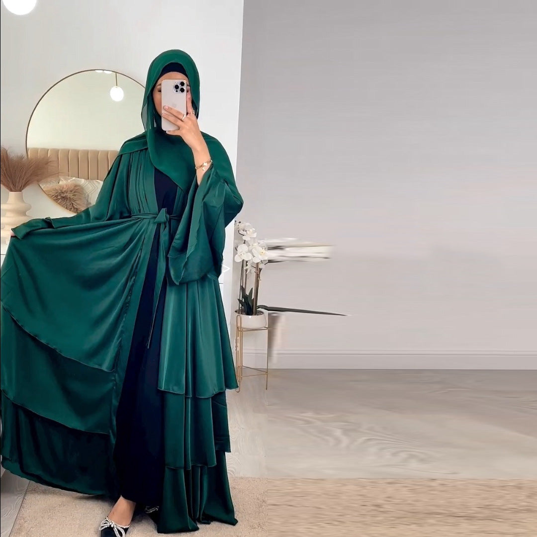 Modest Muslim Abaya Robe - Solid Color Long Dress