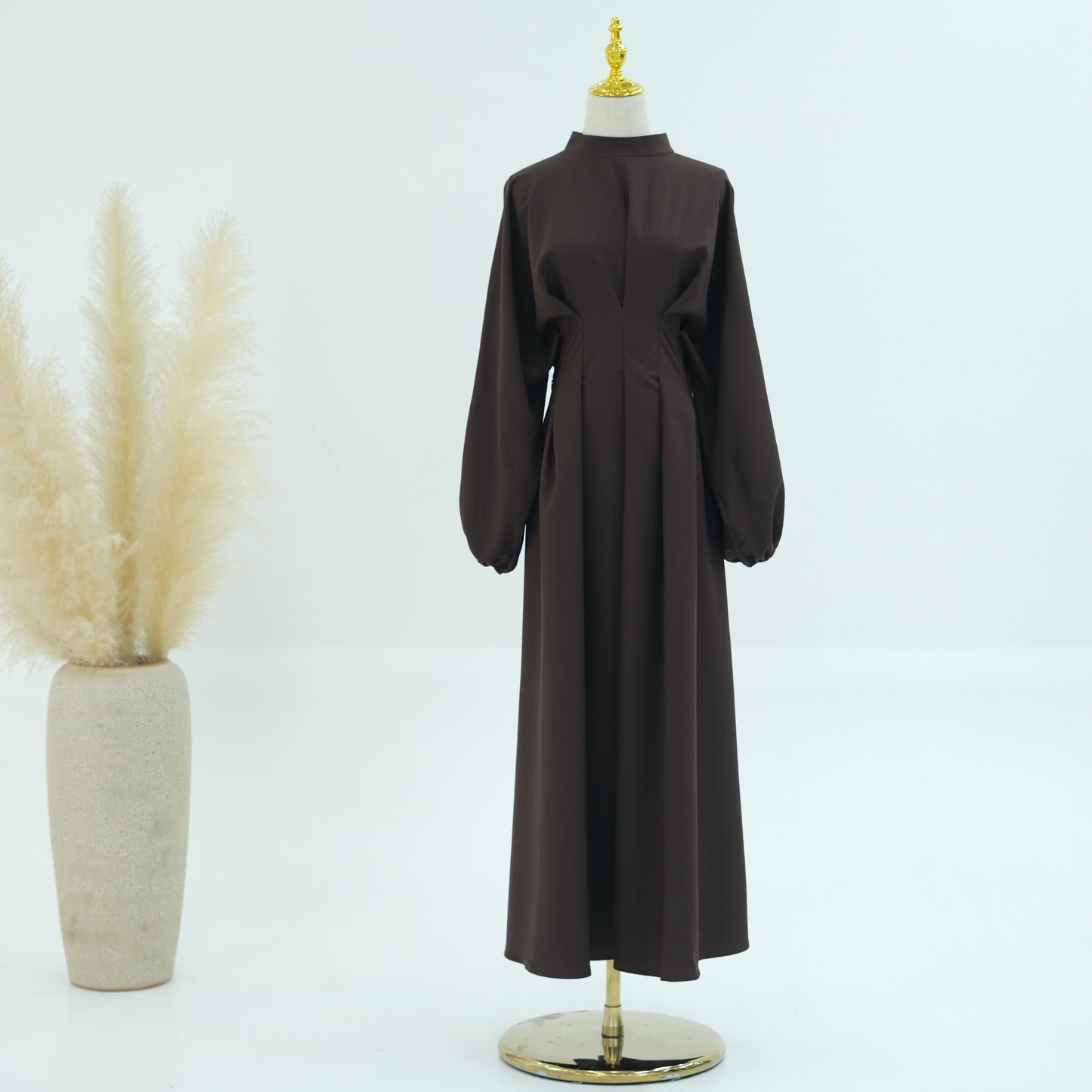Turkey Dubai Solid Color Beam Sleeve dress