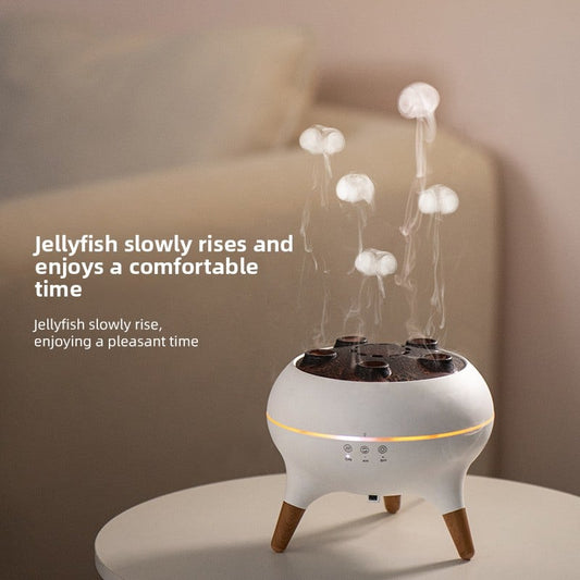 Cross-Border Popular Jellyfish Aromatherapy Machine Home Bedroom Essential Oil Remote Control Automatic Spray Jellyfish Smoke Ring Humidifier