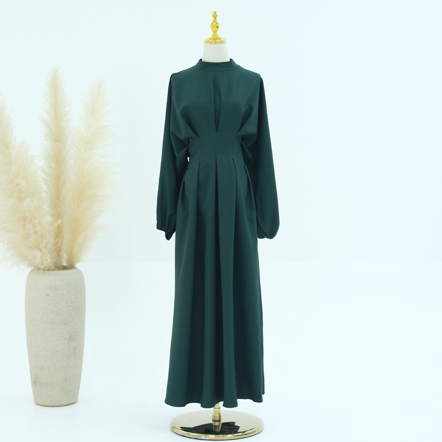 Turkey Dubai Solid Color Beam Sleeve dress