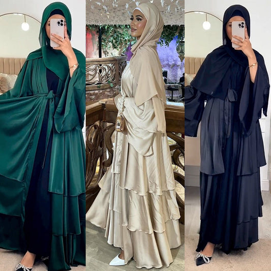 Modest Muslim Abaya Robe - Solid Color Long Dress