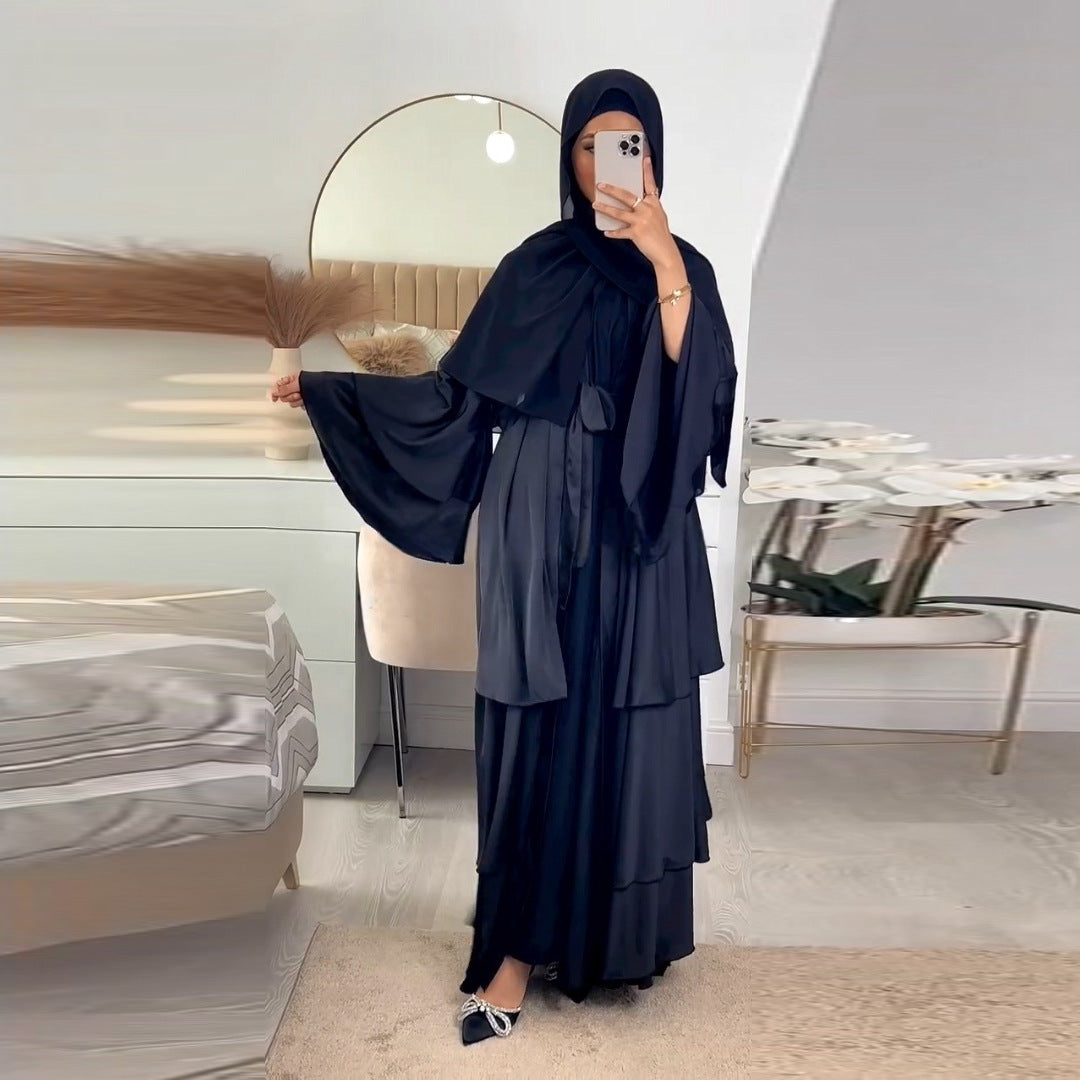 Modest Muslim Abaya Robe - Solid Color Long Dress