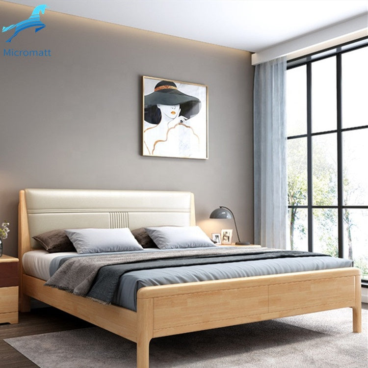 Bedroom Set Furniture Frame Queen Size Modern Luxury Wood Double Bed