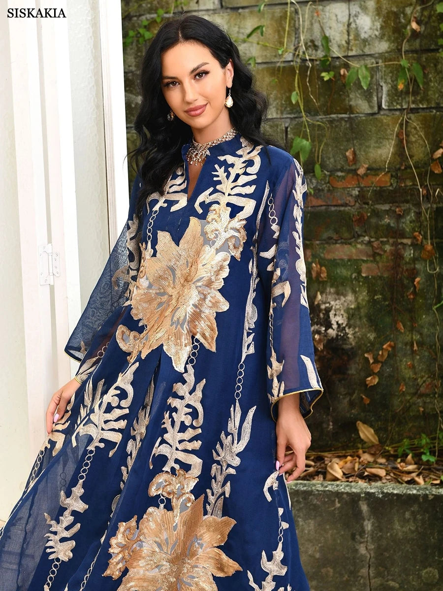 Abayas for Women Luxury Sequins Embroidery
