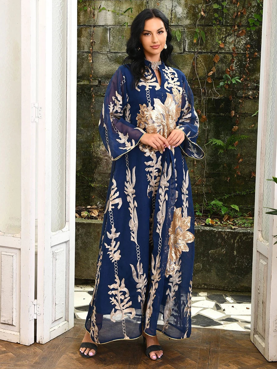 Abayas for Women Luxury Sequins Embroidery