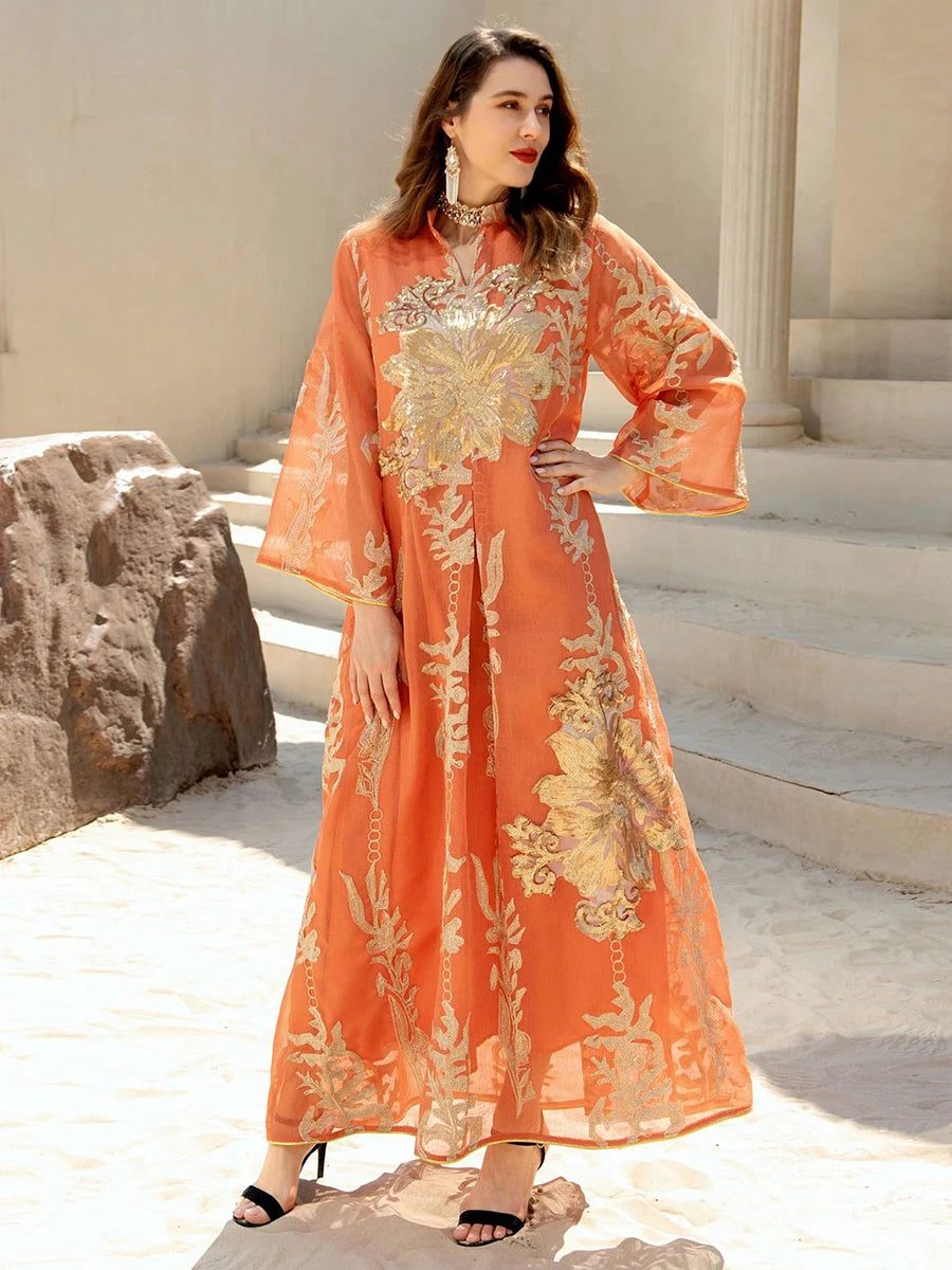 Abayas for Women Luxury Sequins Embroidery