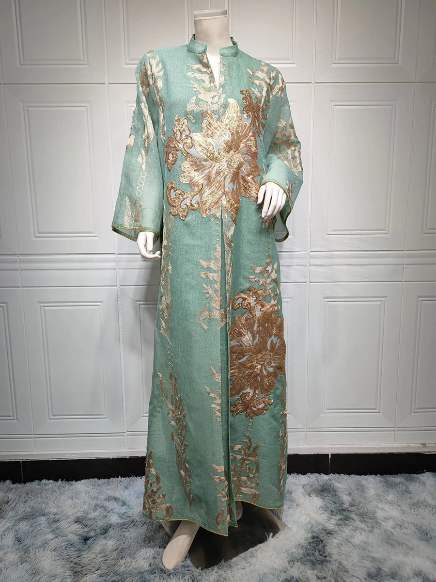 Abayas for Women Luxury Sequins Embroidery