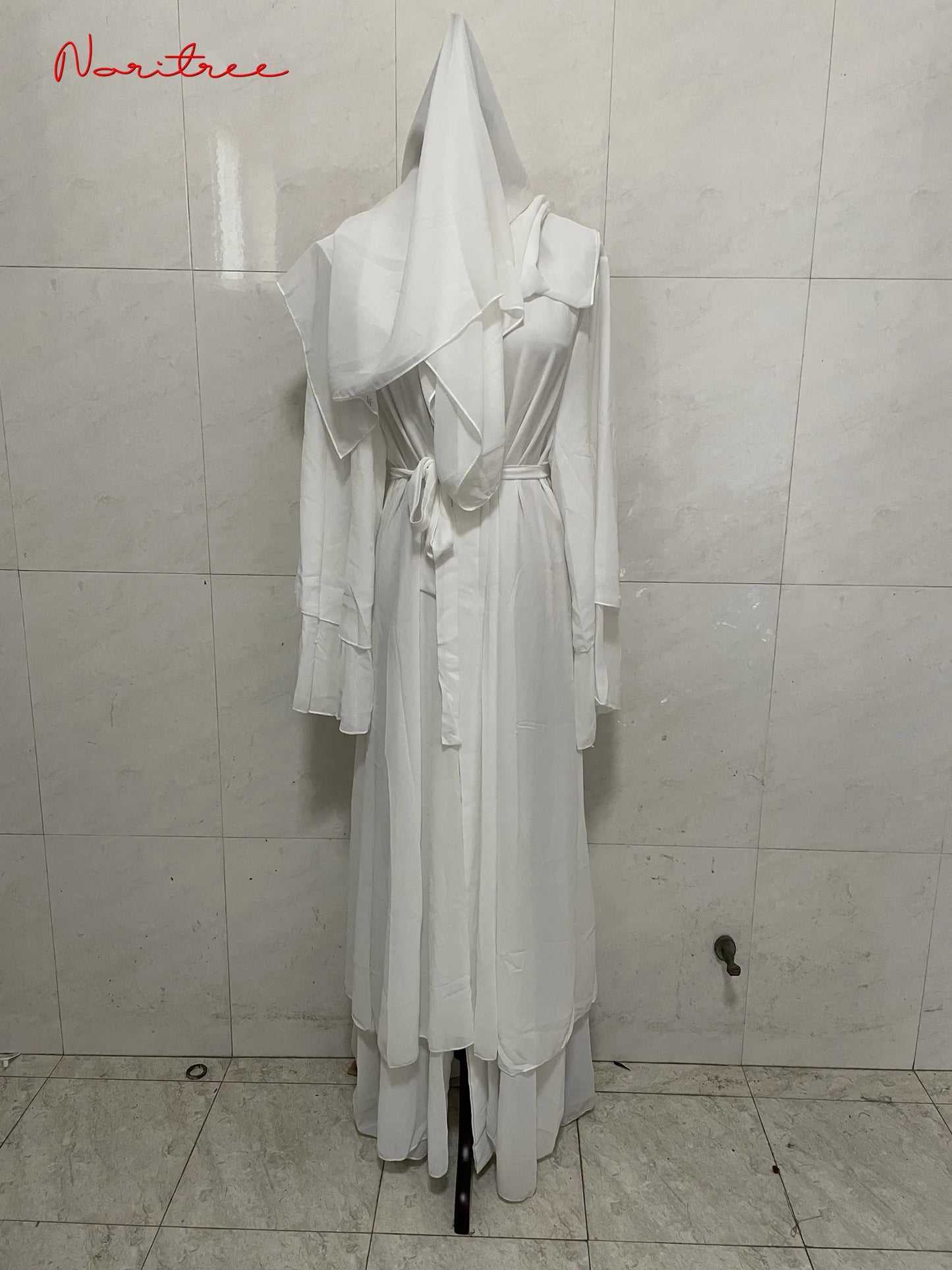 Chiffon Muslim Cardigan Abayas With Belt