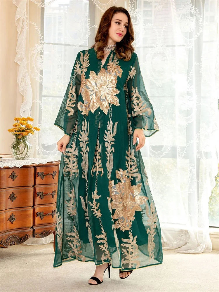 Abayas for Women Luxury Sequins Embroidery