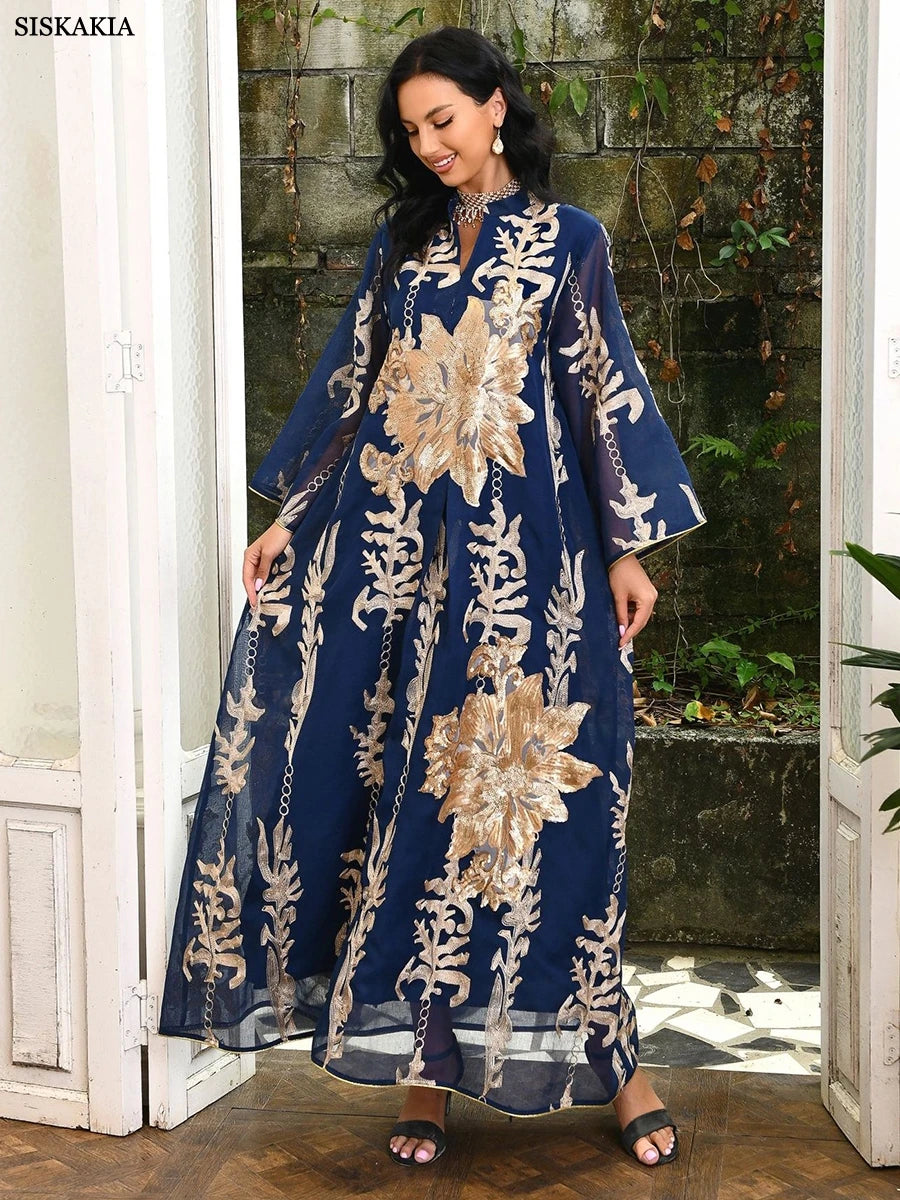 Abayas for Women Luxury Sequins Embroidery