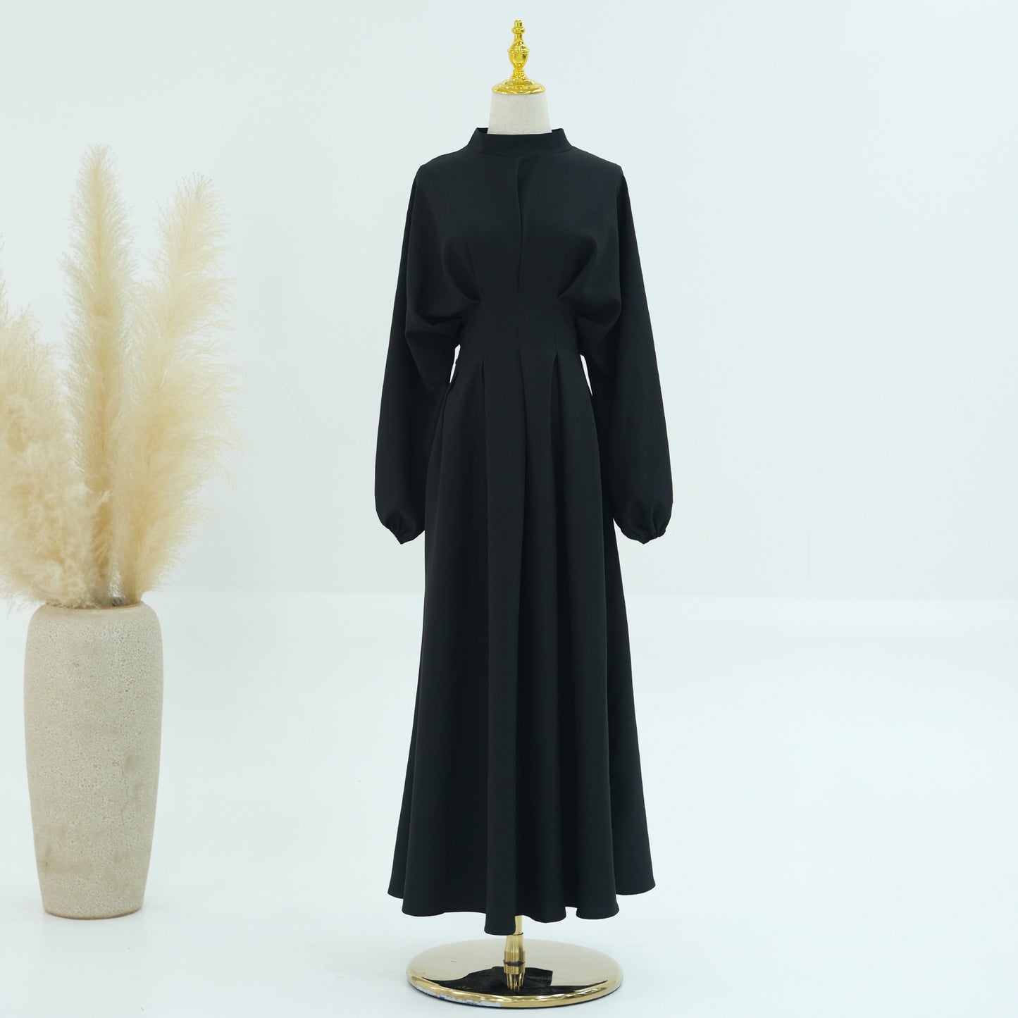 Turkey Dubai Solid Color Beam Sleeve dress